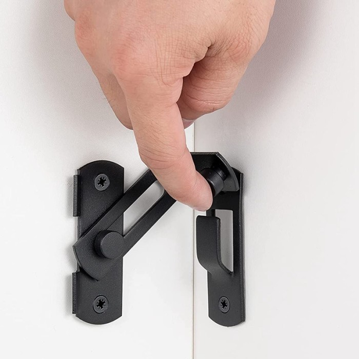 Slot Grendel Sudut 90 Kait Pintu Jendela Geser Stainless Hitam Black