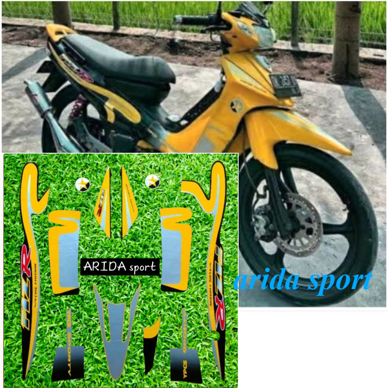 Striping stiker  Yamaha f1zr fizr fiz r f1z r Caltex kuning tahun 2000 2001 berkualitas spt original