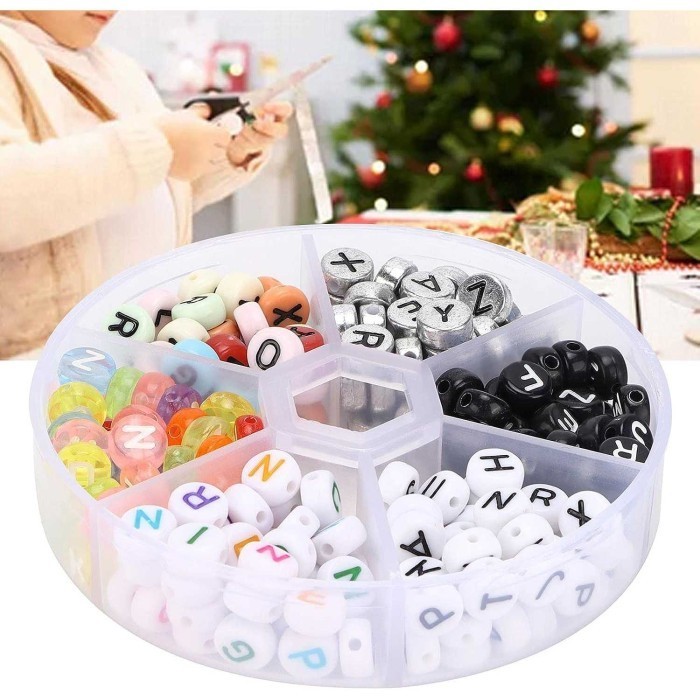 

DMKN Kotak Perhiasan Aksesoris Round Plastic Jewelry Box 6 Slot BTIY6V