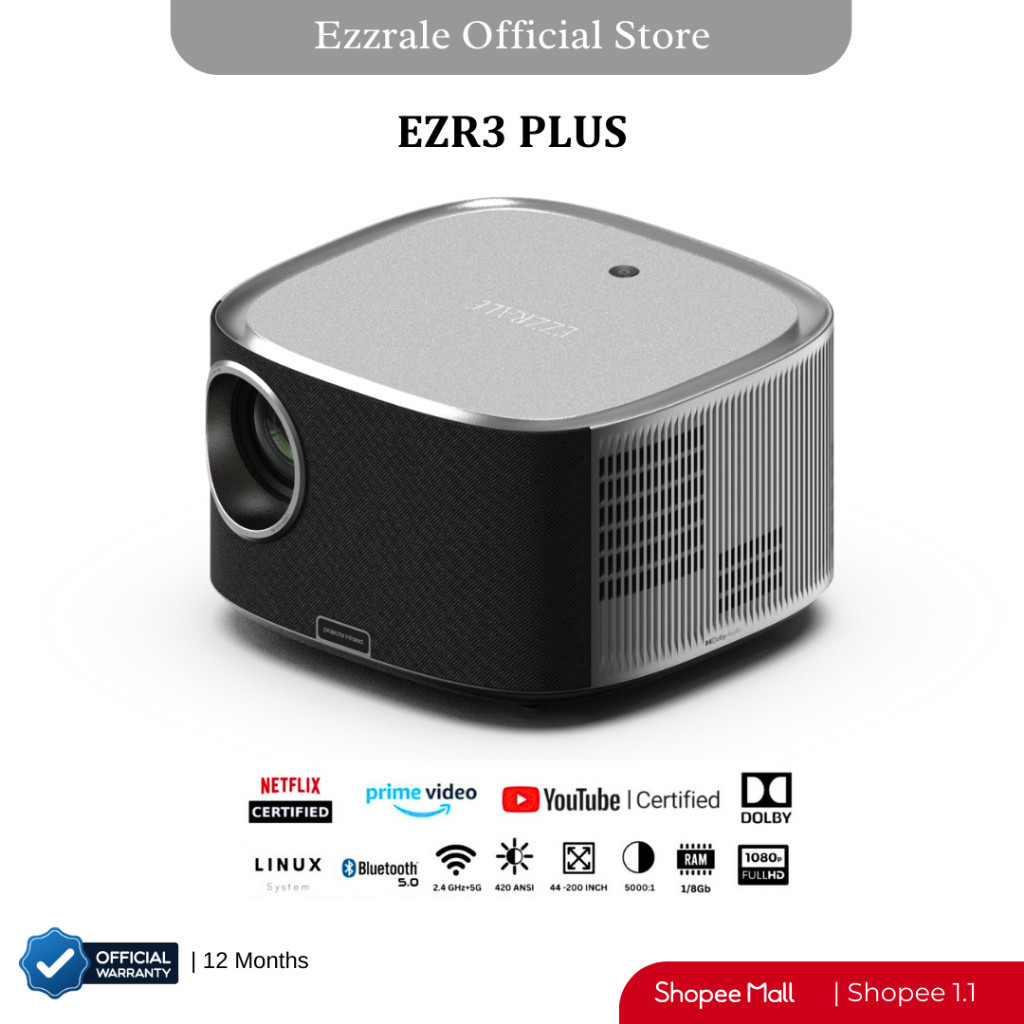 NEW DISKON 70% EZZRALE EZR2 EZR3 EZR3 PLUS (LINUX ) SMART PROJECTOR 1080 P