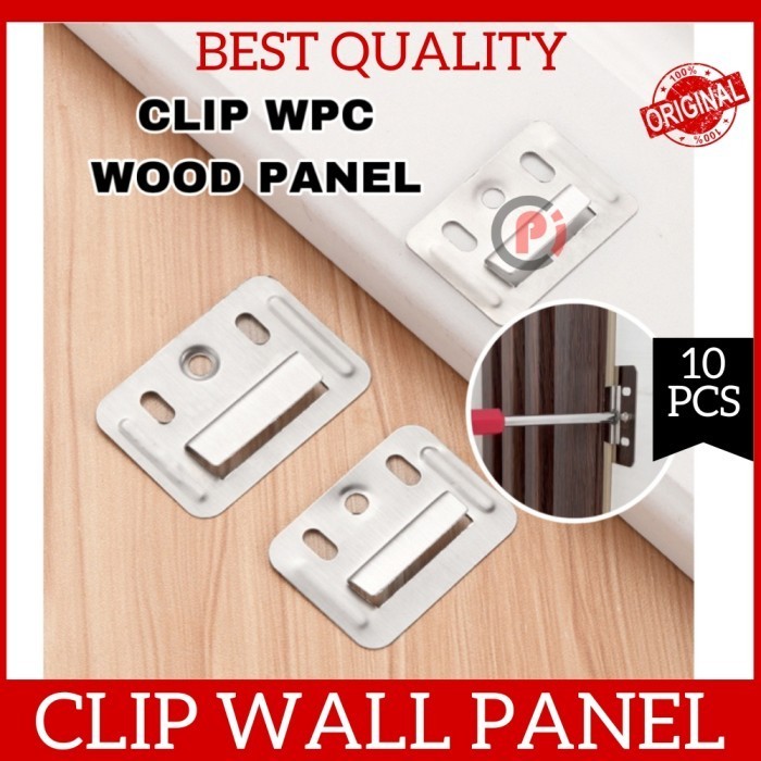 Isi 10 Pcs Clip WPC Wall Panel Wood Cantolan Penahan Dekorasi Dinding