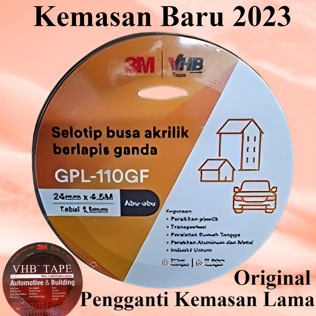 TYog Double Tape 3M 4900 VHB 24 mm x 4.5m tebal 1.1 mm 24mm Ori Original Dobel Tip Doble