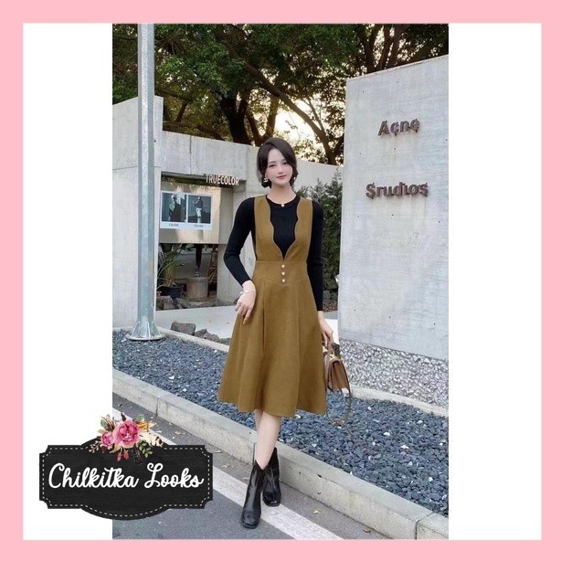 CHILKITKA LOOKS FASHION BANGKOK IMPORT 2IN1 SET WANITA IMPORT/ ONE SET DRESS KENSI N INNER RAJUT