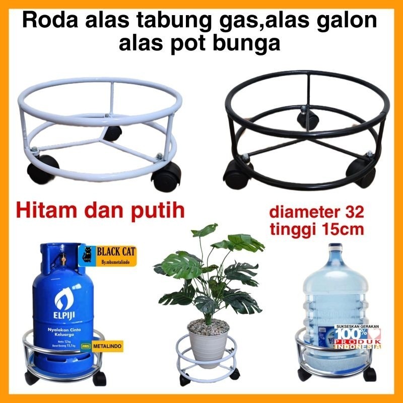 Rak tabung gas alas roda tabung gas besi anti karat rak pot bunga besi tebal rak serbaguna