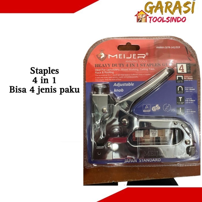 

Staples tembak 4 in 1 MEIJER gun tacker stapler tangan steples jok sof