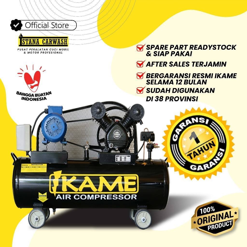 Kompresor Udara / Angin 3 pk 3 hp Motor Listrik IKAME