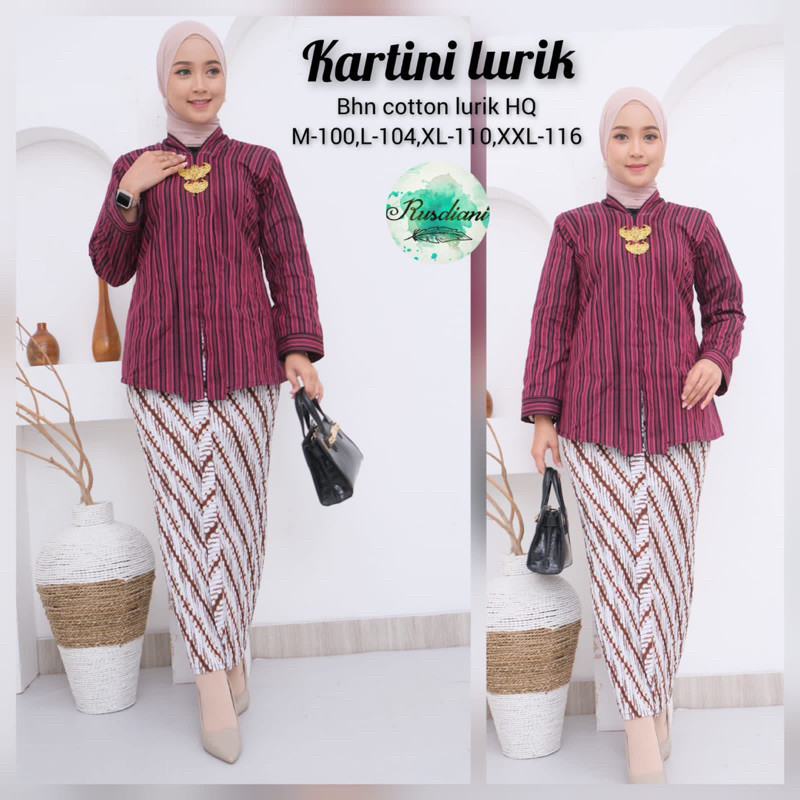 LURIK JAWA SET KEBAYA KARTINI KEKINIAN SETALAN LURIK ATASAN LURIK BLOUS LURIK KEKINIAN CANTIK