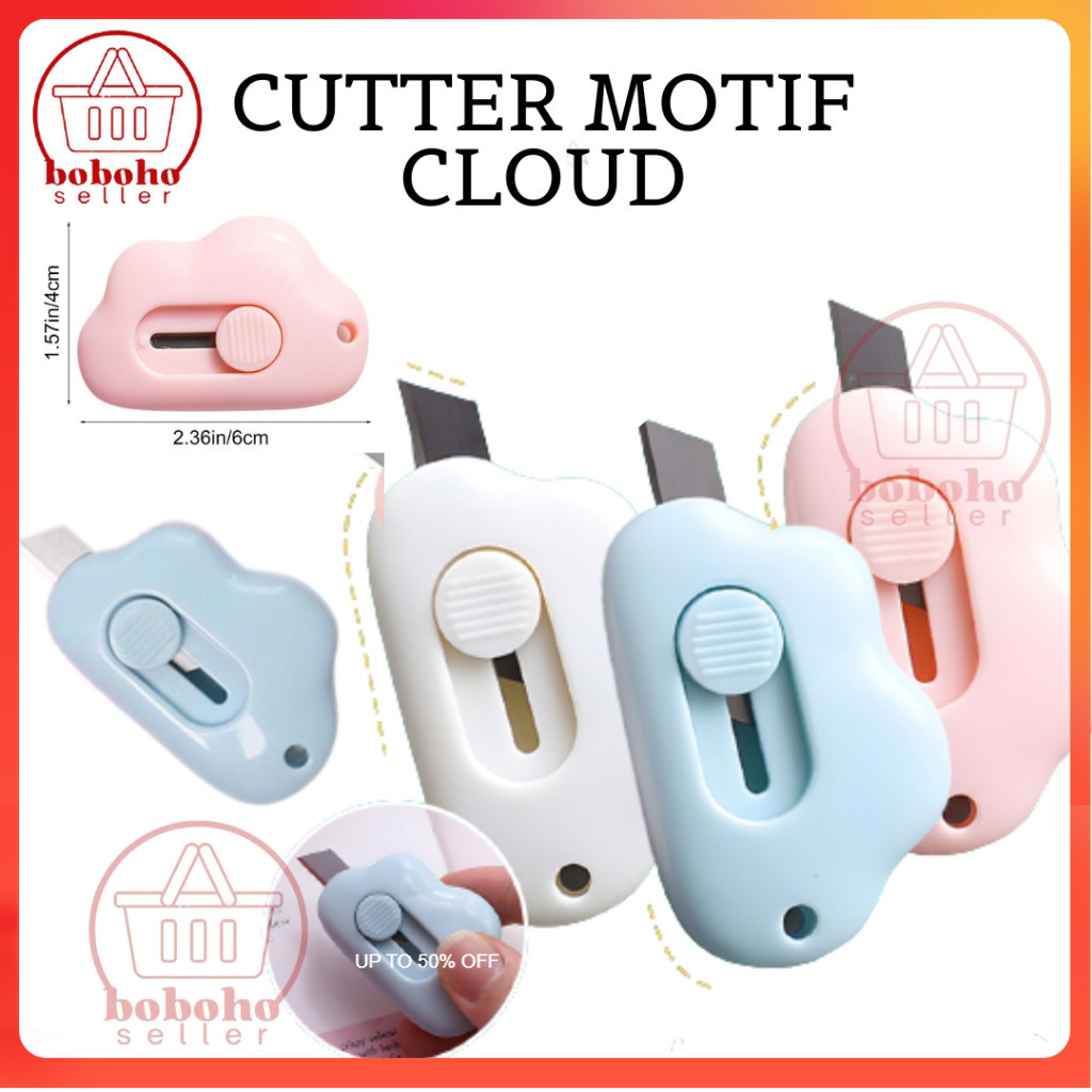 

Cutter Mini Lucu Portable Kecil Cute / Pisau Cuter / Alat Pemotong Kertas Kantor / Silet Bentuk Awan Lucu