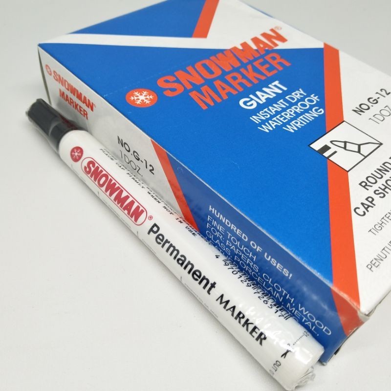 

Spidol Permanent Snowman No.G-12 (1 Pak isi 12 Pcs)