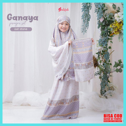 GANAYA Prayer Set Kids Heaven / Grosir / Lights /  / By / Mukena - Oat stone, M