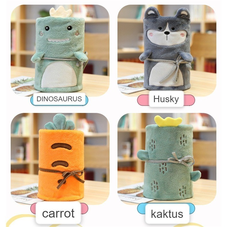 Selimut Boneka / Bantal Selimut/ Balmut 2in1 / Balmut / Bantal Selimut Kepala Tidur Travel Dewasa Bi