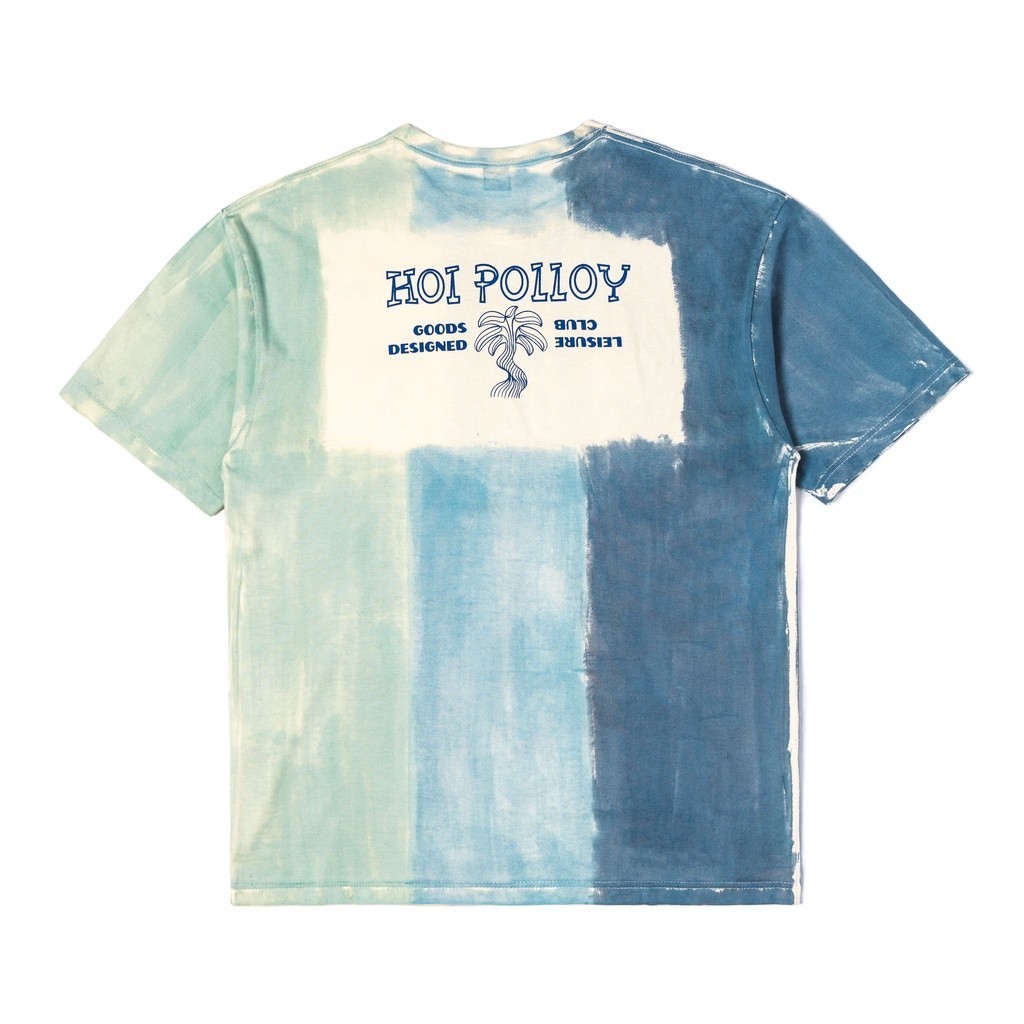 KJ85GA Hoi Polloy - T-Shirt Kaos Palm Slay Tie Dye (Multicolor) Hijau Biru Ivory