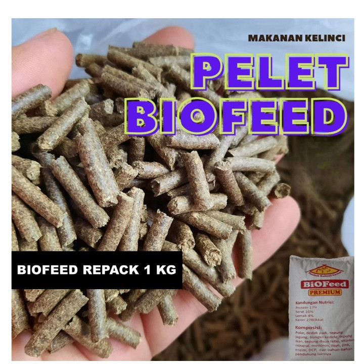 Makanan Kelinci Biofeed Repack 1 kg Pakan Pelet Bio Feed Rabbit Food