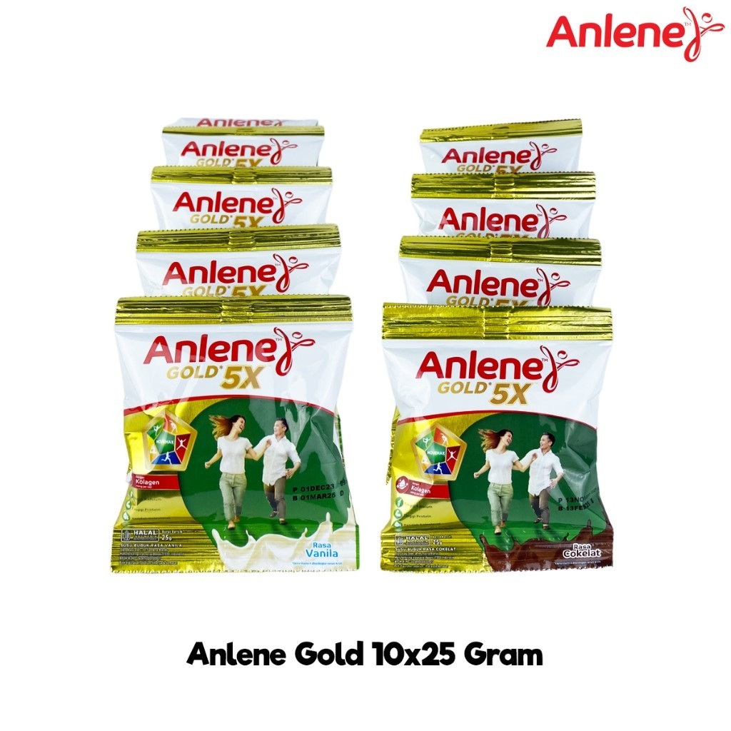 Anlene Gold Renceng Isi 10Sachet Susu Bubuk Tinggi Kalsium untuk Lansia 50th+