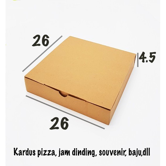 

kardus pizza polos 26x26x4.5 karton box packing dus coklat gift box