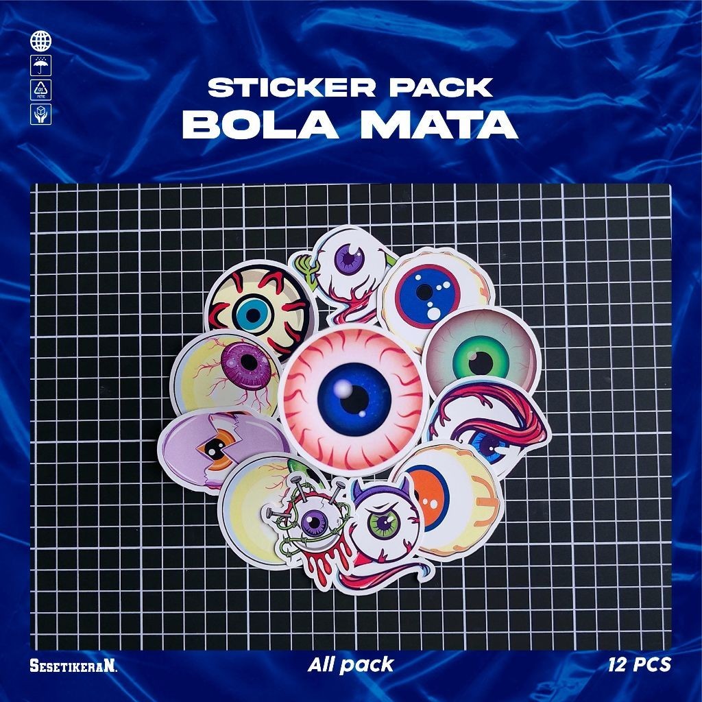 

COD✨ Sesetikeran Stiker Pack Horror Bola Mata Kartun Lucu Colorfull Keren Untuk Koper Laptop Skateboard
