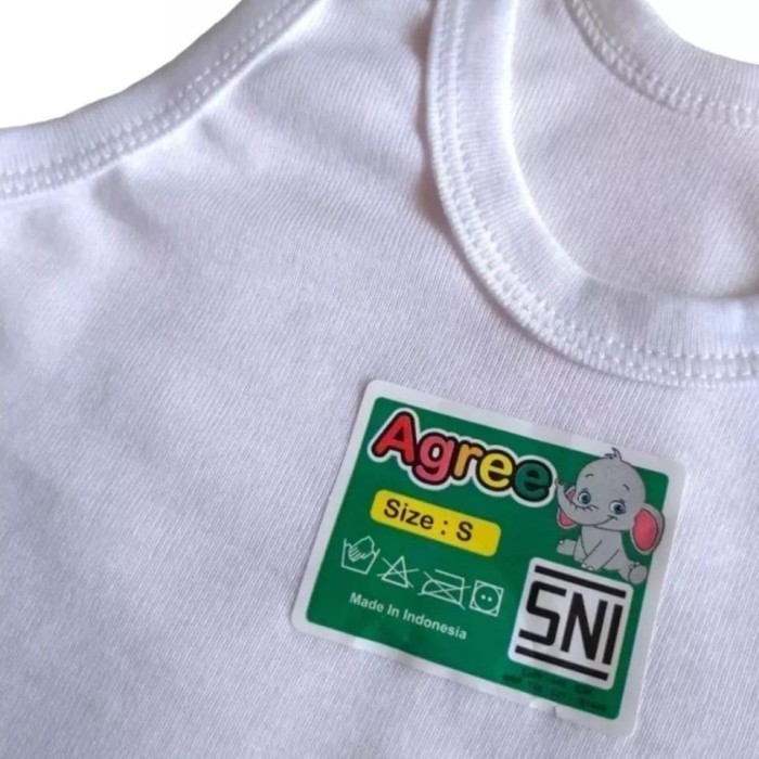 12 Pcs - ST 02 Kaos Dalam Bayi Baru Lahir AGREE KIDS Singlet Anak st02 - ST02 -isi12, S -12