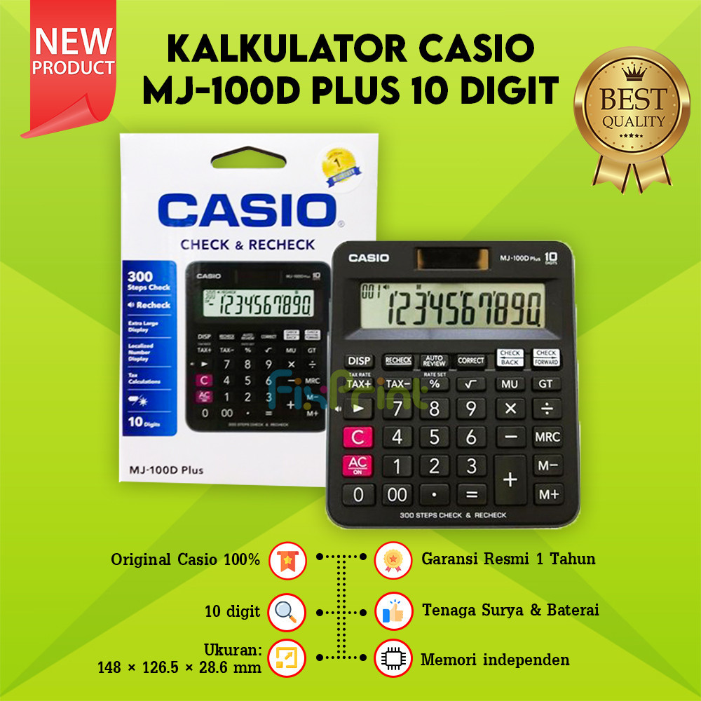 

Kalkulator Desktop Casio MJ-100D Plus 10 Digit Check Correct Original