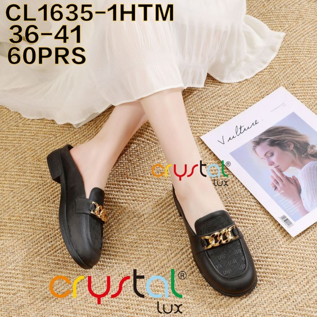 Mules Rantai Wanita | Sepatu Selop Karet Rantai Wanita | Sepatu Selop Wedges Wanita | CL1635-1