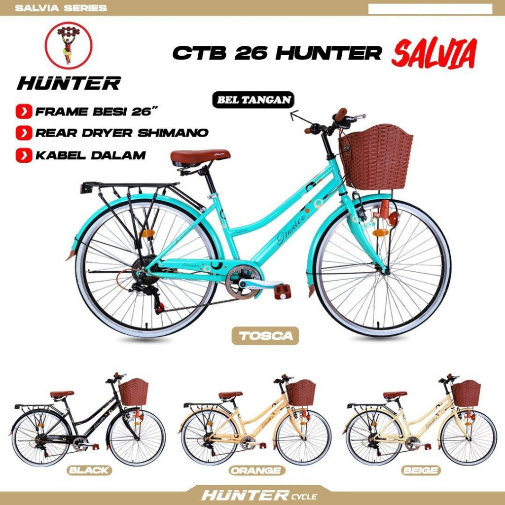 SEPEDA CEWEK SEPEDA WANITA  CTB MINI 26 7 SPEED HUNTER SALVIA SHIFTER SHIMANO SEPEDA DEWASA KERANJAN