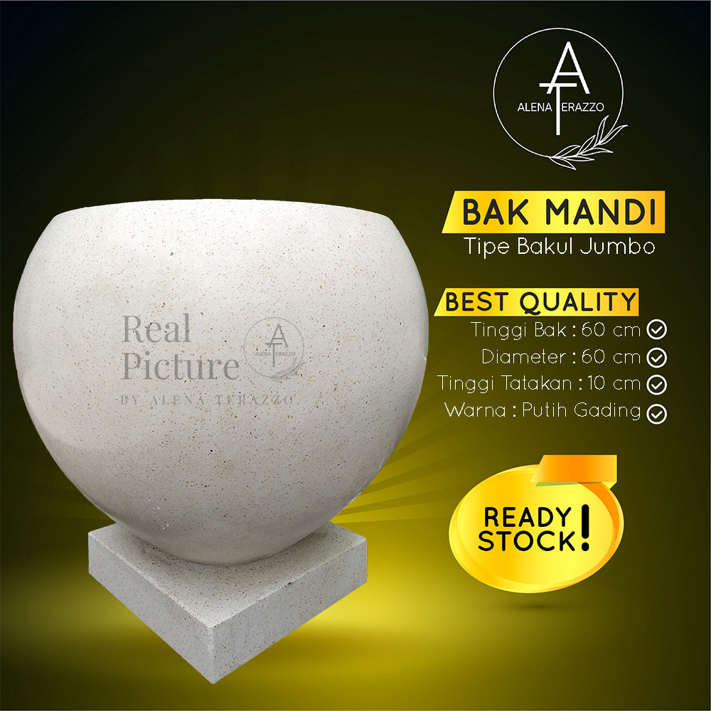 ALENA TERAZZO BAK MANDI MARMER TIPE BAKUL JUMBO | BAK TERASO | BAK MANDI MINIMALIS | BAK MANDI BATU 