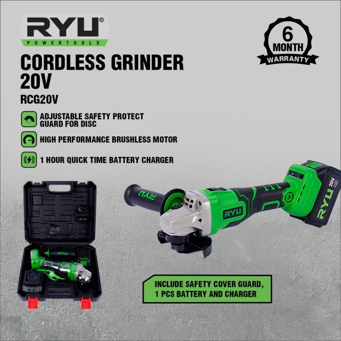 RYU CORDLESS GRINDER 20V / MESIN GERINDA BATERAI