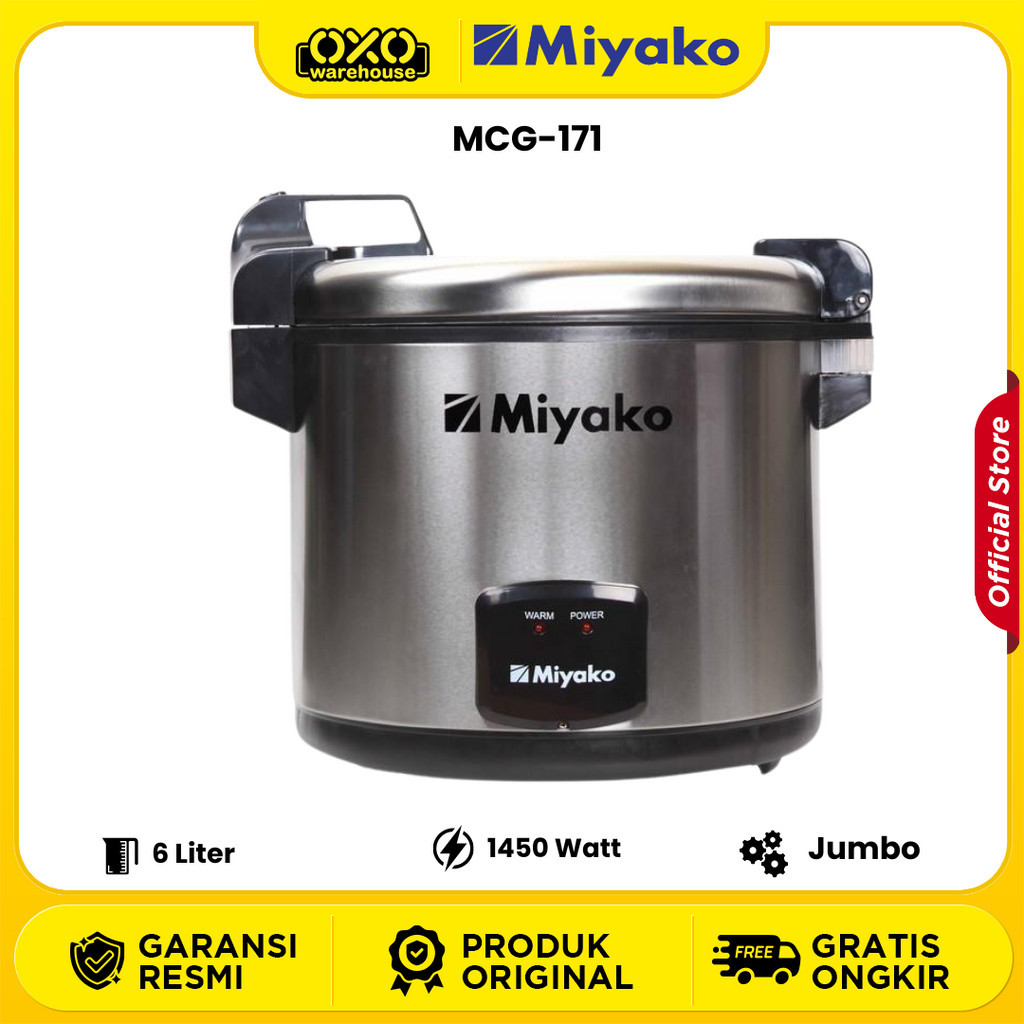 Miyako Rice Cooker MCG171  Besar Magic Com 6 Liter Low Watt Garansi Resmi