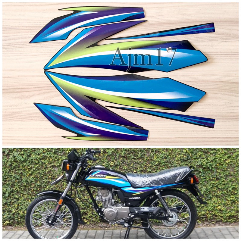 STIKER STRIPING HONDA GL MAX 2004 HITAM LIS BIRU HIJAU