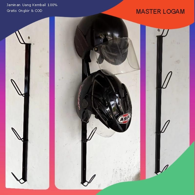 rak helm/rak helm gantung/rak helm dinding/tempat helm