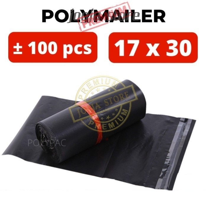 

100 Pcs Plastik Polymailer 17x30 Tebal 60 Mikron Plastik Seal Packing Online Shop 17 x 30cm
