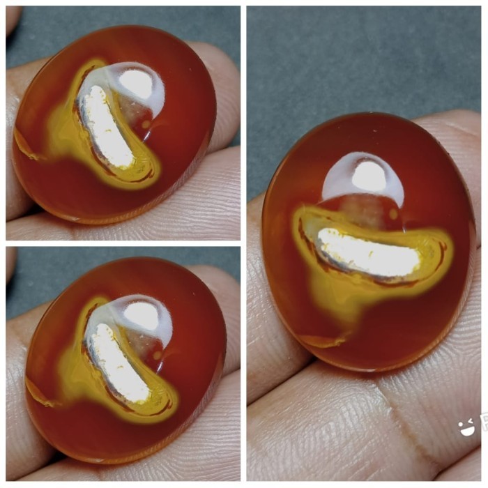 Natural Batu Akik Motif Yaman Gambar Gagang Tengah Keris Unik Antik