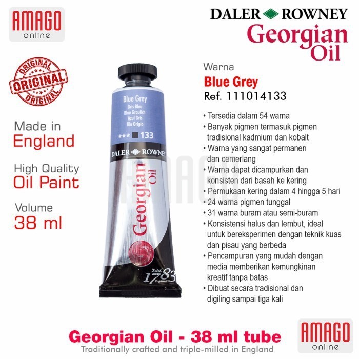 

Cat Minyak Lukis DALER-ROWNEY Georgian Oil 38 ml - Blue Grey - 111014133