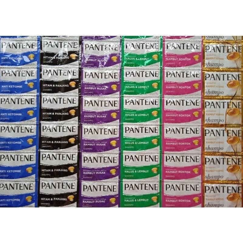 PANTENE SHAMPOO RENCENG ISI 12 x 10gr SACHET HITAM PANJANG KUAT BERKILAU BIRU ANTI KETOMBE DANDRUF P