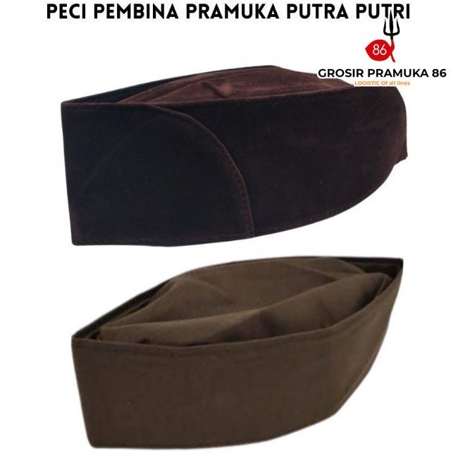 Peci Pembina Putra - Putri Bludru, Coklat