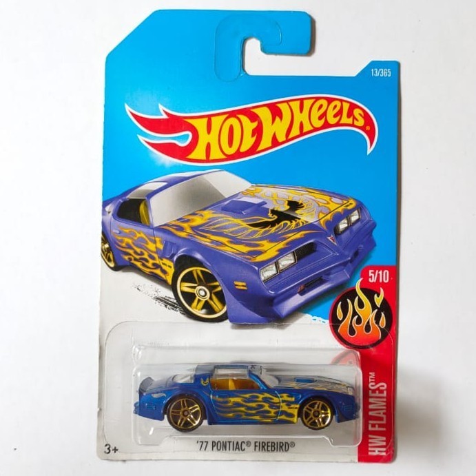 HW Hot Wheels 77 Pontiac Firebird biru 2016 HW Flames -DD24