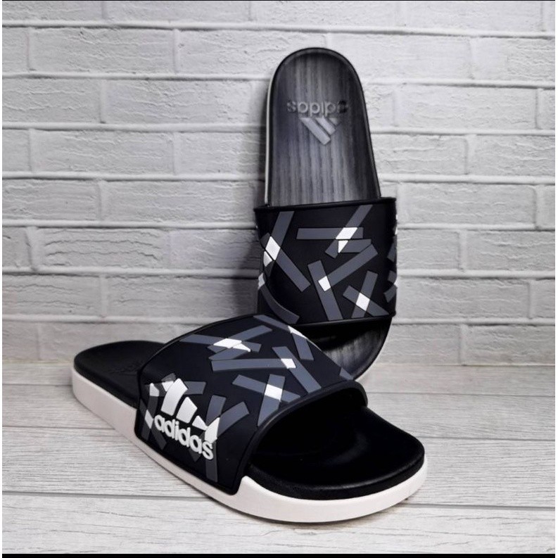Sandal Pria Import Adidas Slide Adillete Hitam 100% Grade Original Vietnam Size 36 - 44