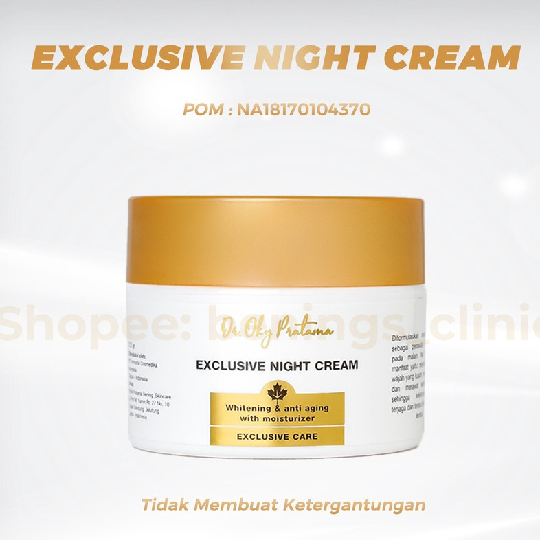 Exclusive Night Cream Bening Skincare - Cream Malam Flek, Pencerah & Glowing by Benings Clinic