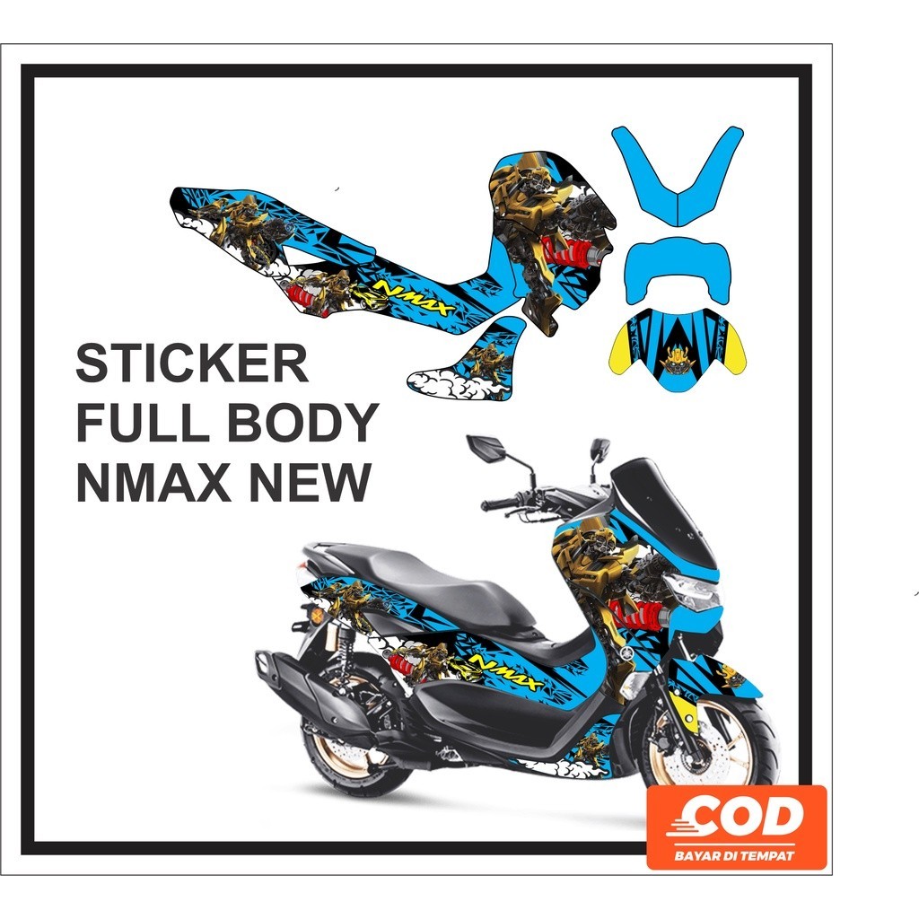 Stiker Motor YAMAHA NMAX NEW 2020 2021  Decal Body Nmax ABS Kartun Motif BUMBLEBEE TRASFORMERS, Stic