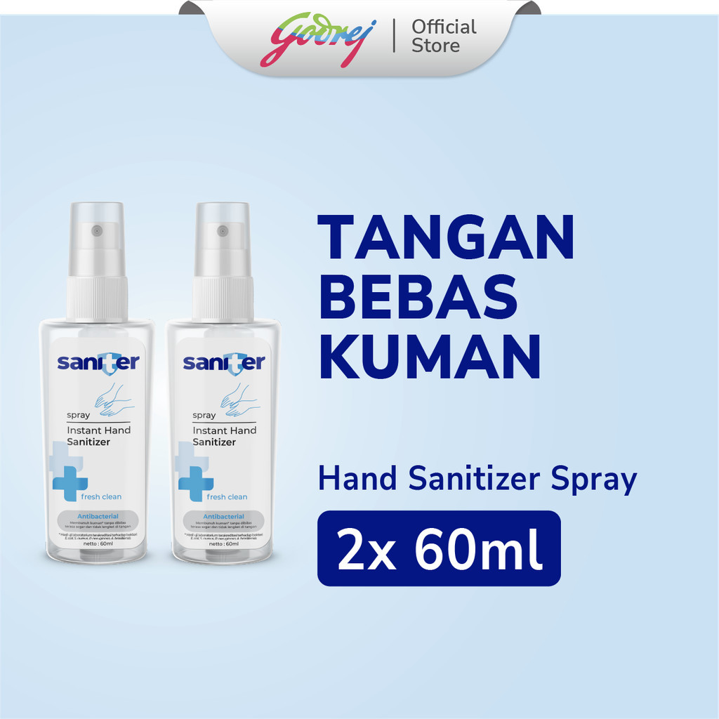 Saniter Hand Sanitizer Spray 60 ml x2