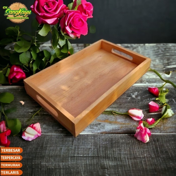 Wooden Tray 48x35x7 Nampan kayu kotak seserahan kayu kotak hantaran