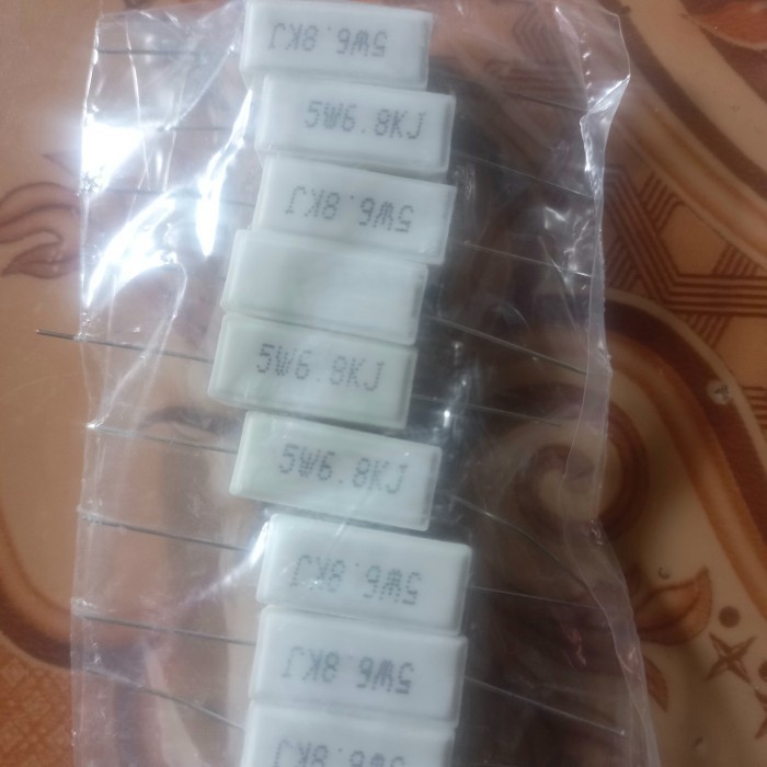 

R kapur 6k8 6,8K 6.8K 6,8 6.8 k 5w 5watt 5 watt Resistor balok kilo F Fajar elektro 2