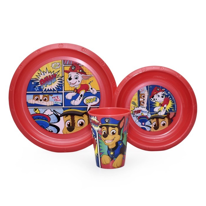 PAW PATROL Perlengkapan Makan Anak 3 Pcs Easy Set Paw Patrol Comic