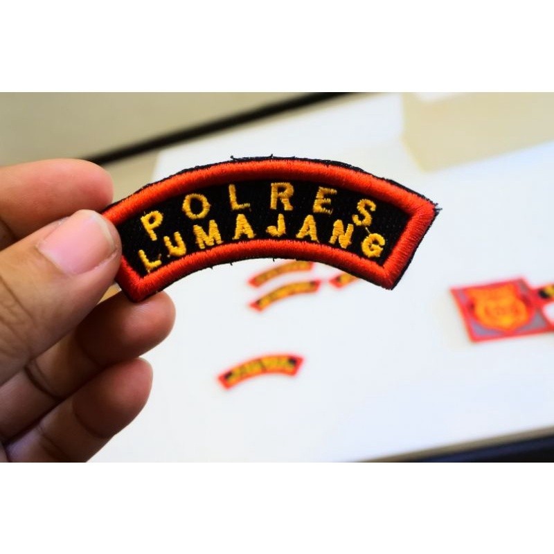 Bordir Bordir badge bed bet bordir lokasi polres lumajang 3D timbulbisa pesan satuan bordir bordir