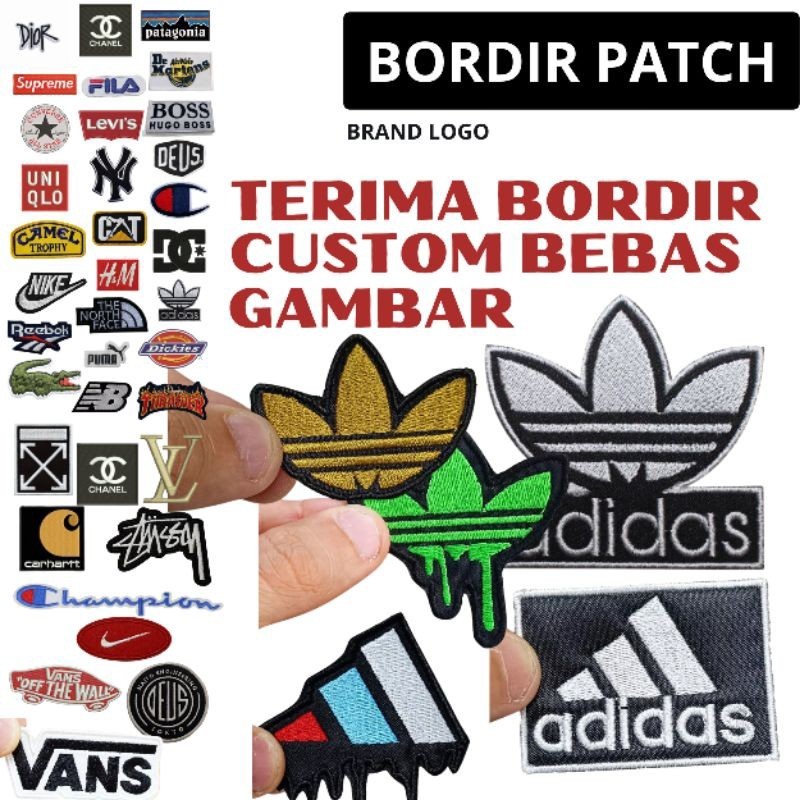 Bordir ADIDAS PATCH Bordir Logo Emblem/Bet Brand Clothing Ternama