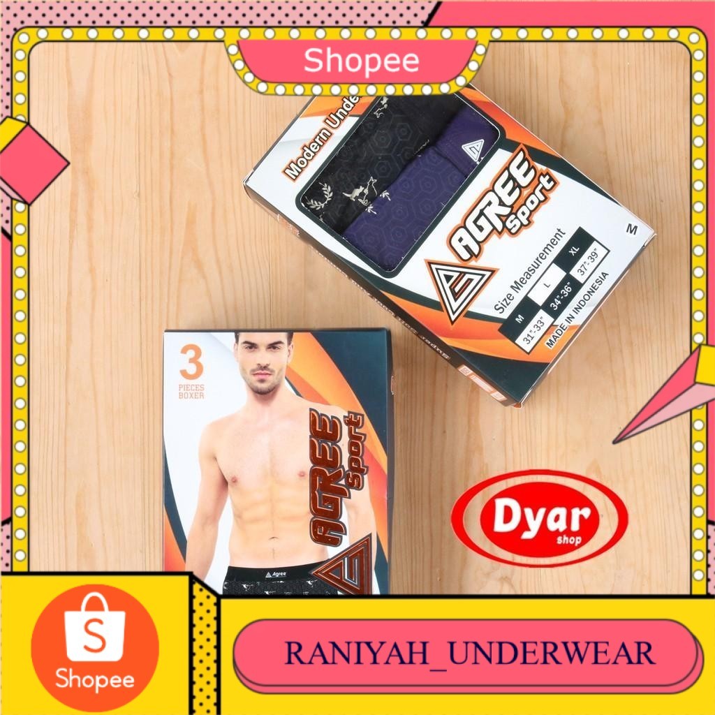 CD Boxer AGREE Pria SPORT || CD Boxer Sport Agree