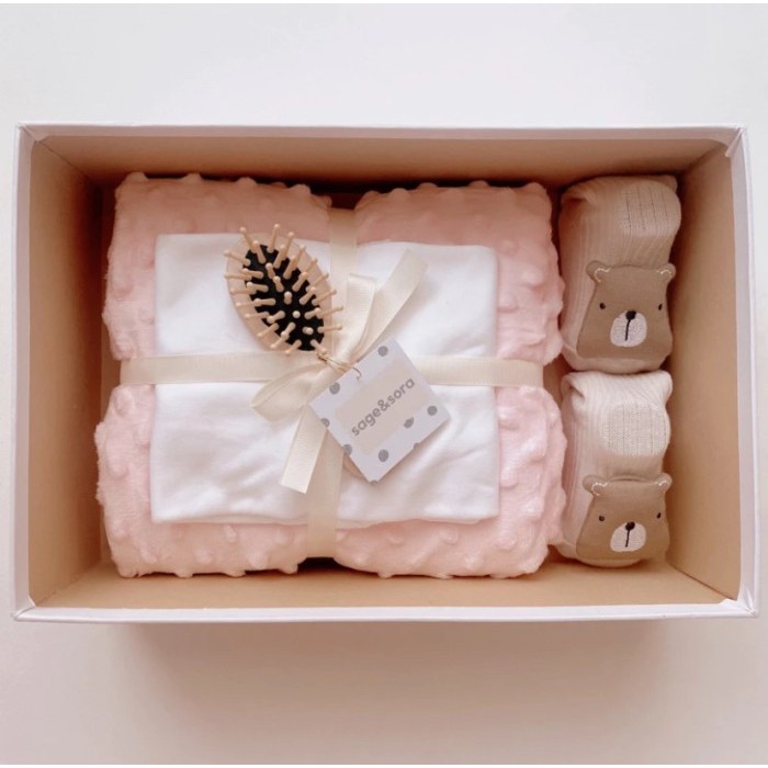 

[Best]PROMO sage&sora maison set newborn baby hampers gift set kado lahiran anak - Pink