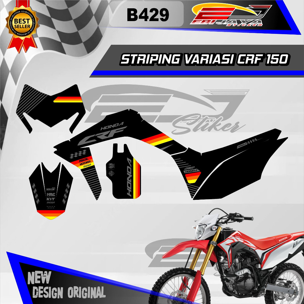STRIPING MOTOR HONDA CRF 150 NEW DECAL-STIKER CRF UPDATE DESAIN VARIASI CRF 150