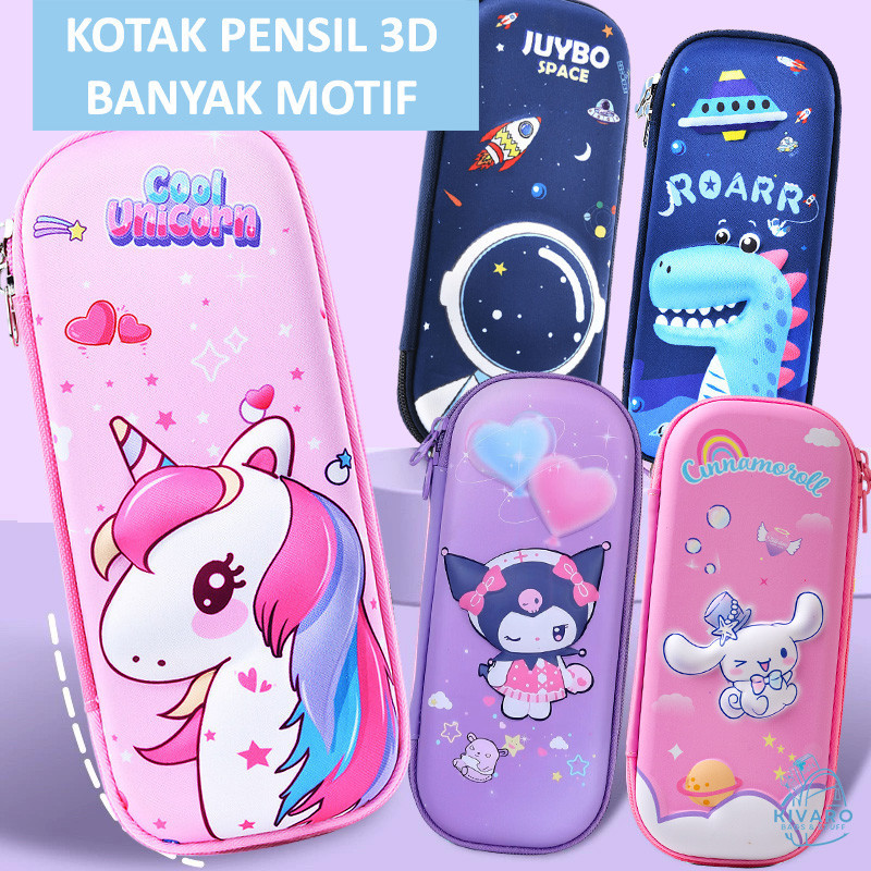 

RB Kotak Pensil Anak Perempuan Laki Laki Tempat Pensil Kartun 3D Timbul Motif Lucu PC1 Kivaro