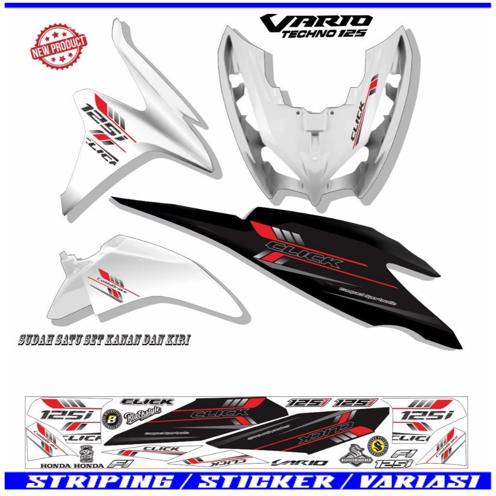 STIKER VARIASI MOTOR VARIO 125 OLD / STRIPING VARIO TECHNO VARIASI MOTOR