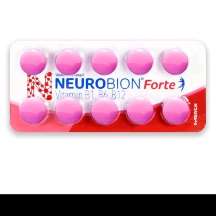 NEUROBION forte PINK strip, vitamin neurotropik dengan kandungan Vitamin B1, Vitamin B6, Vitamin B12